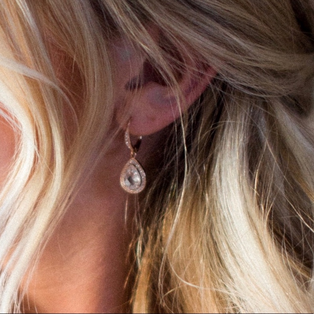 Natori Teardrop Rose Gold Earrings